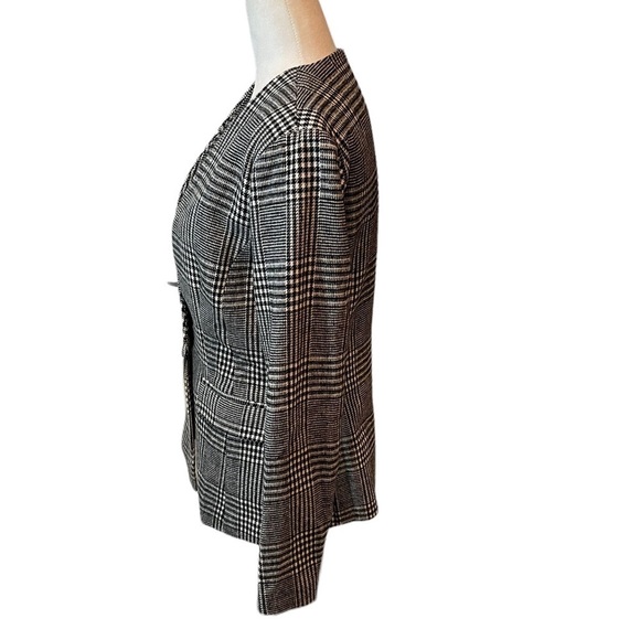 ENTRO black & white Plaid Blazer NWT, single button festive size small - Picture 5 of 9